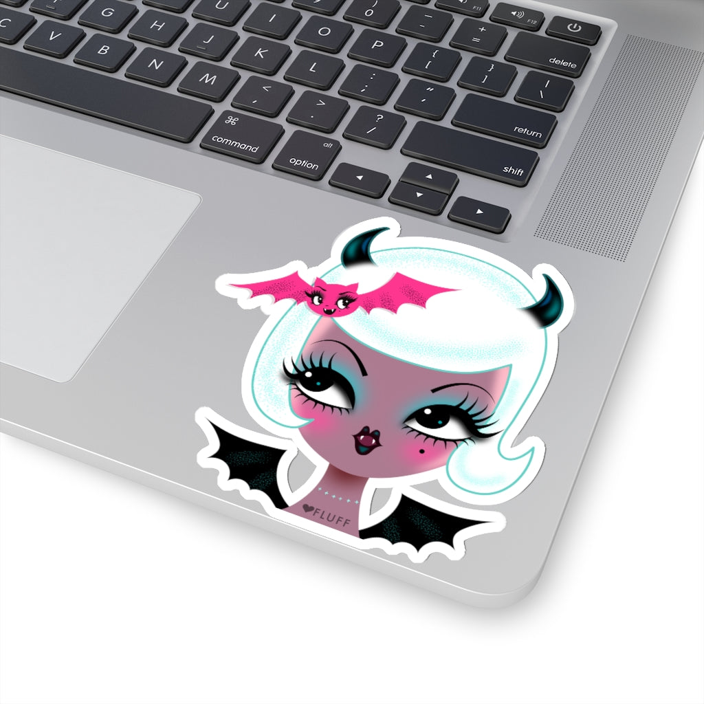 Vampire Dolly with Cute Bat • Kiss-Cut Sticker