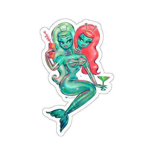 Two Headed Alien Mermaid • Kiss-Cut Sticker