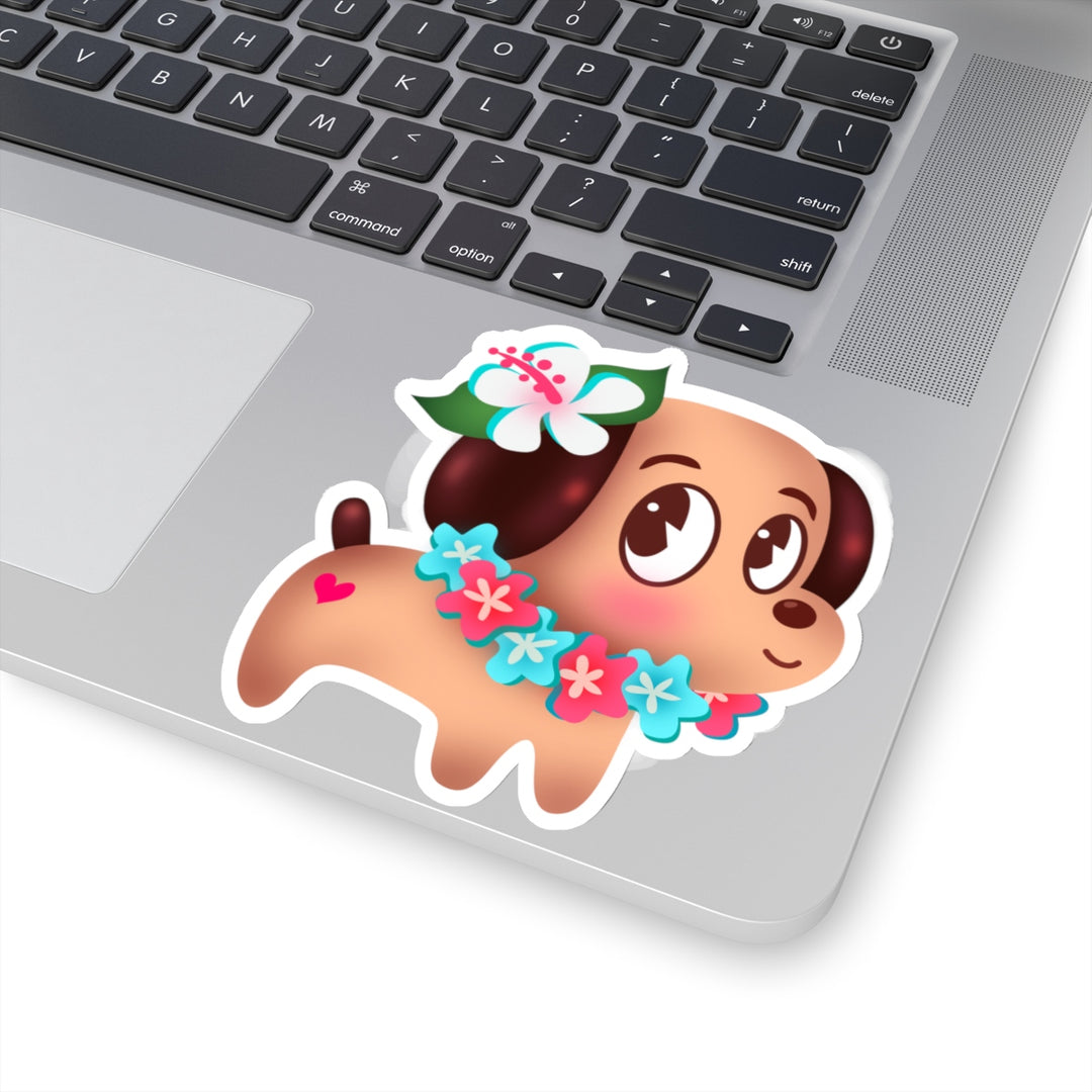 Tropical Island Doggy • Kiss-Cut Sticker