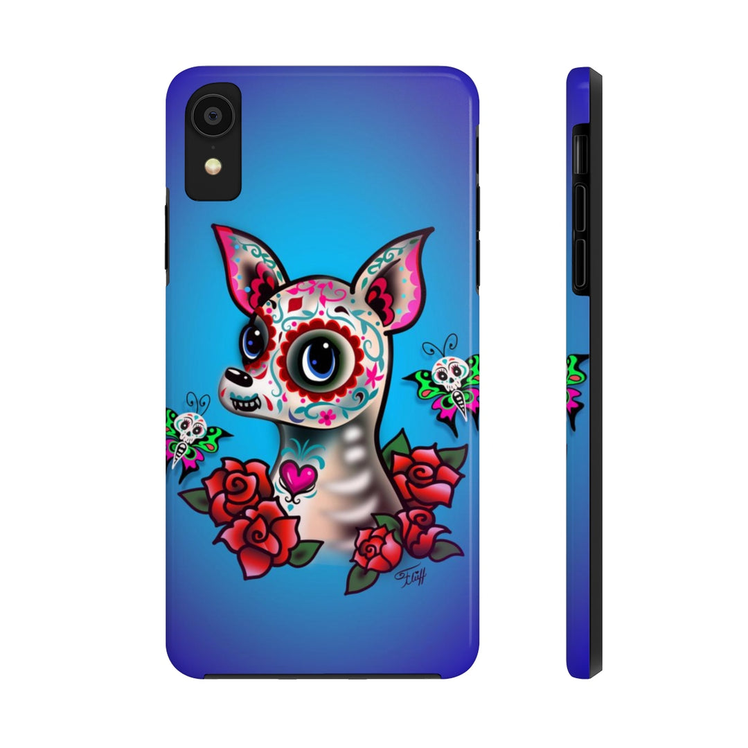 Sugar Skull Chihuahua Blue • Phone Case