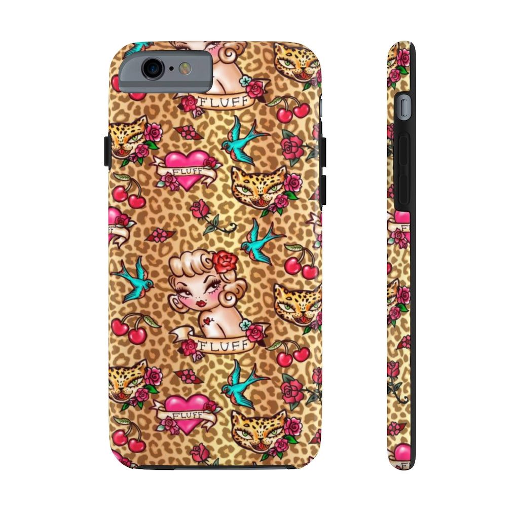 Lady Leopard Tattoo Flash • Phone Case