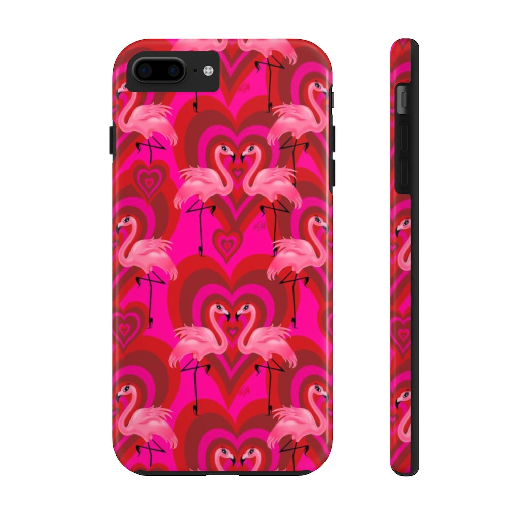 Flamingo Love Pattern • Phone Case