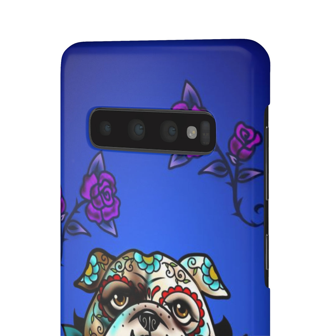 Sugar Skull Bulldog With Roses • Samsung Galaxy Phone Case