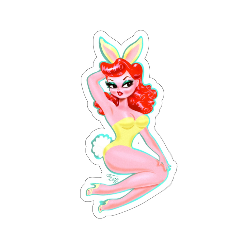 Redhead Bunny Girl • Kiss-Cut Sticker