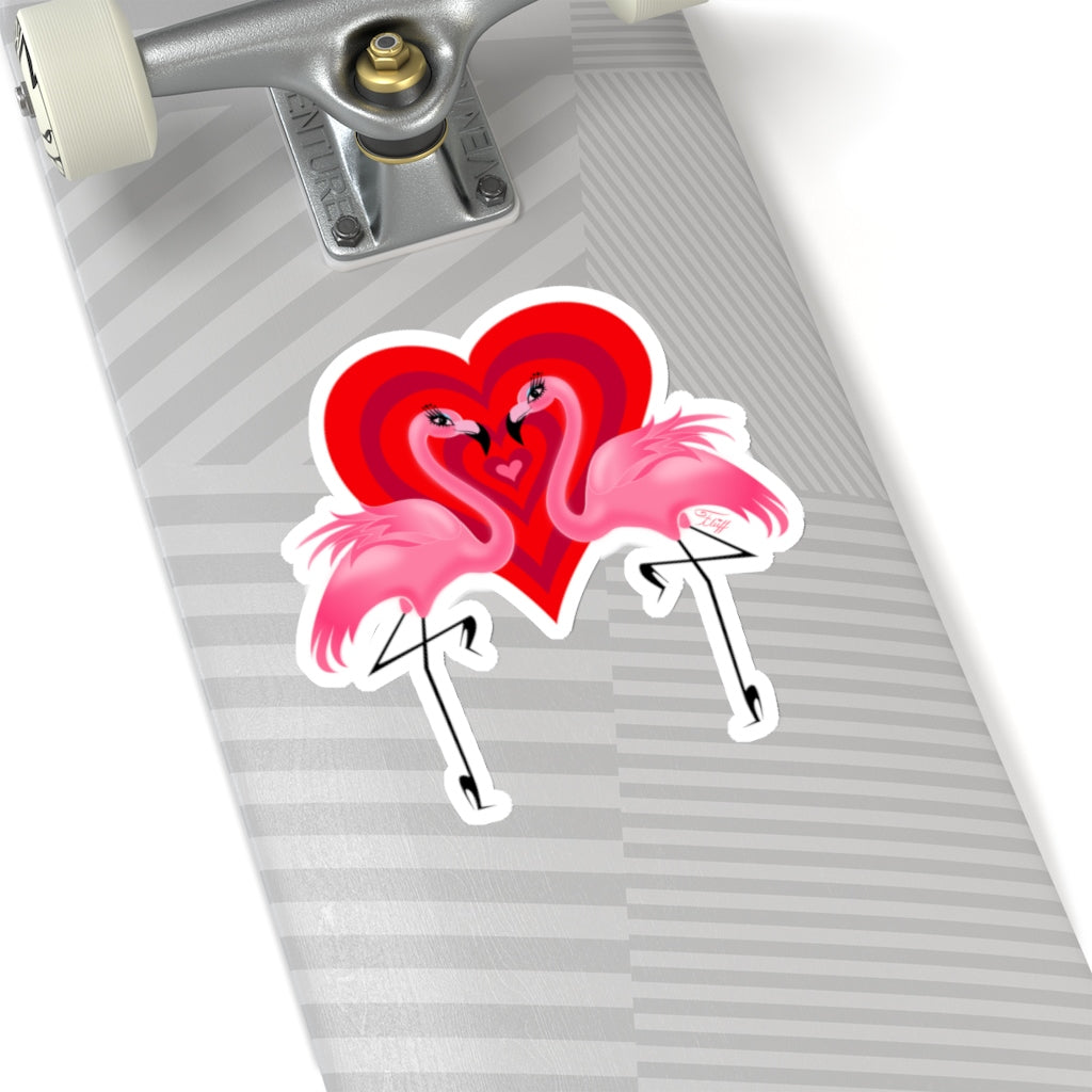 Flamingo Love • Kiss-Cut Sticker