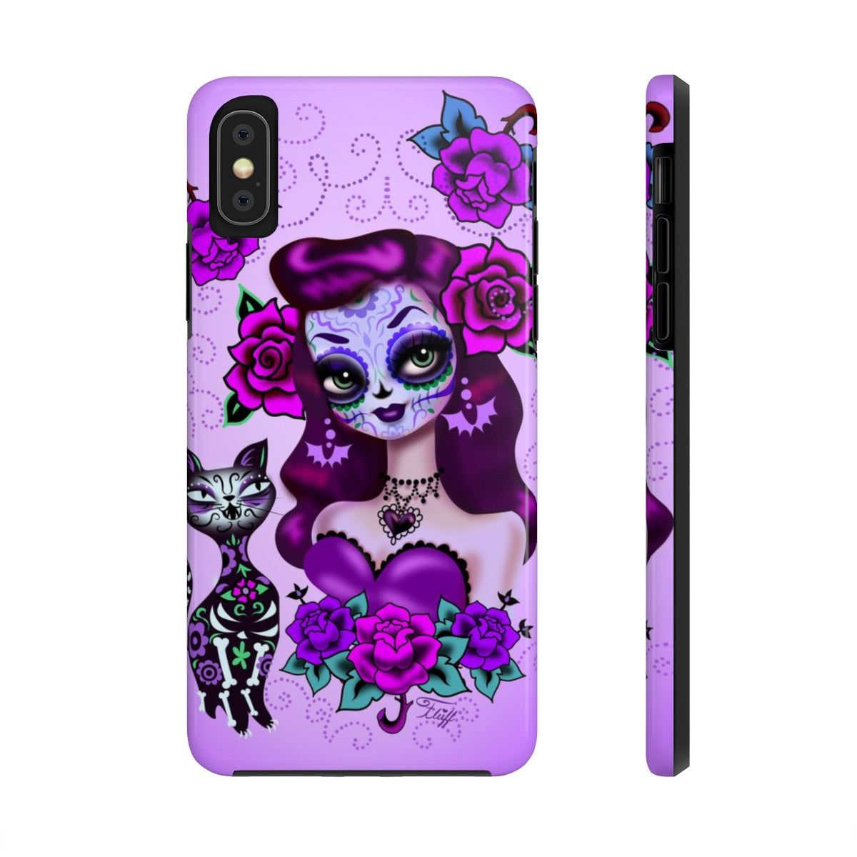 Purple Sugar Skull Girl • Phone Case