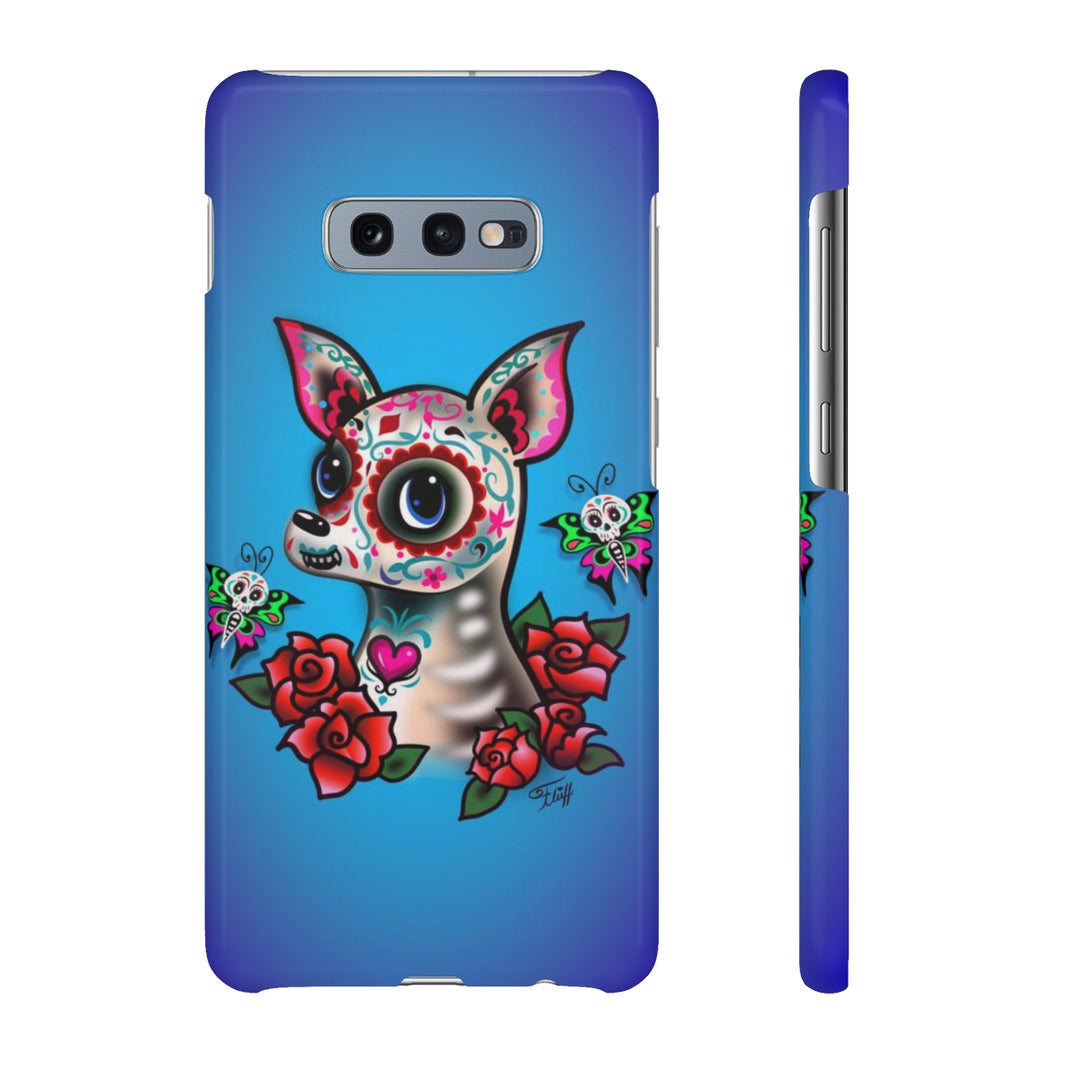 Sugar Skull Chihuahua Blue • Samsung Galaxy Phone Case