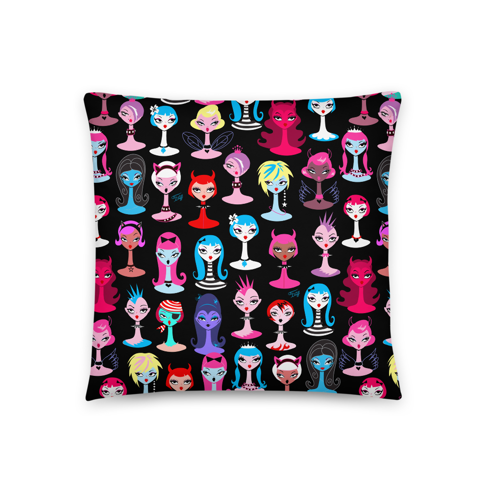 Punky Goth Dollies • Throw Pillow