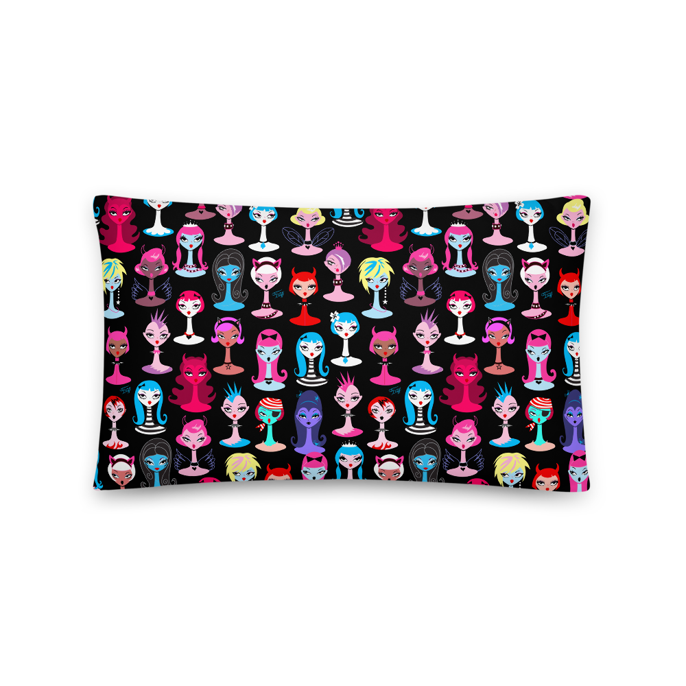 Punky Goth Dollies • Throw Pillow