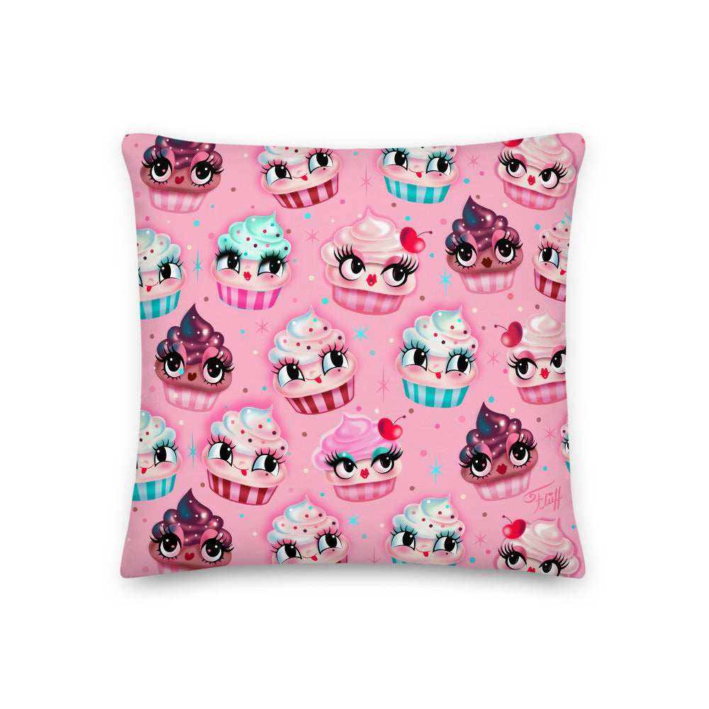 Cute Cupcakes Pink • Throw Pillow