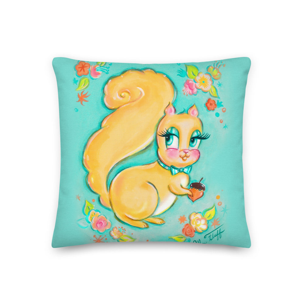 Cute Lemon Yellow Squirrel • Throw Pillow