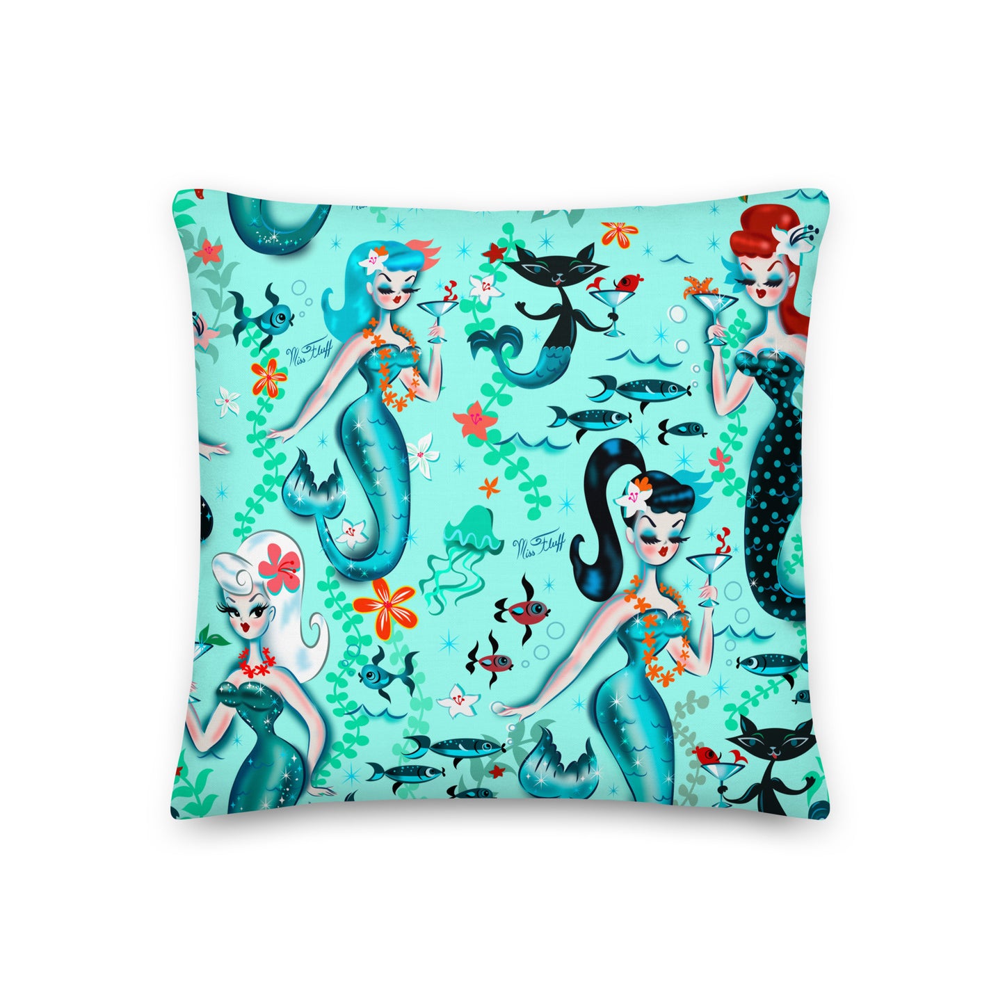 Martini Mermaids • Decor Pillow