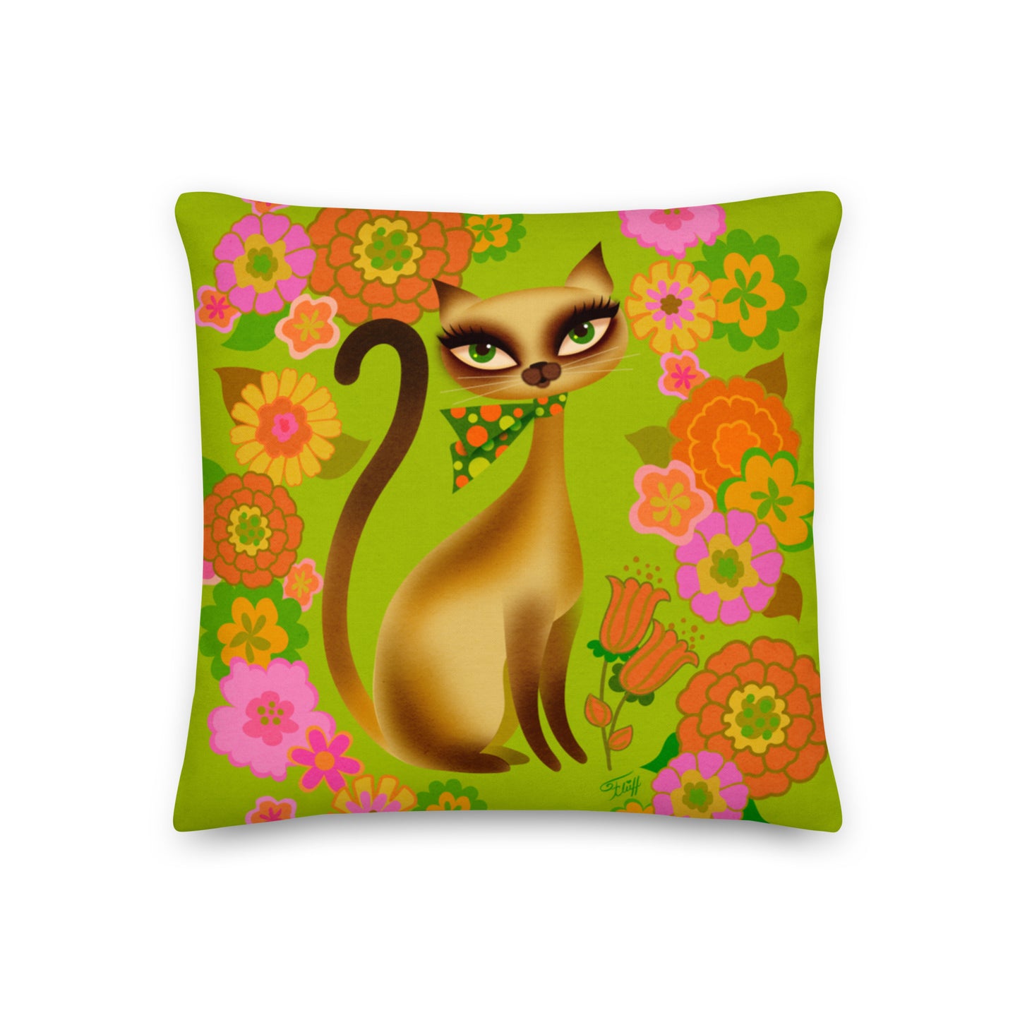 Siamese Flower Kitty• Decor Pillow