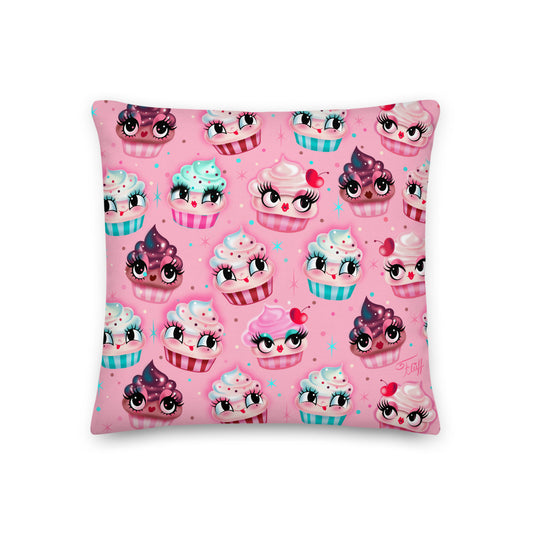 Cute Cupcakes Pink • Throw Pillow