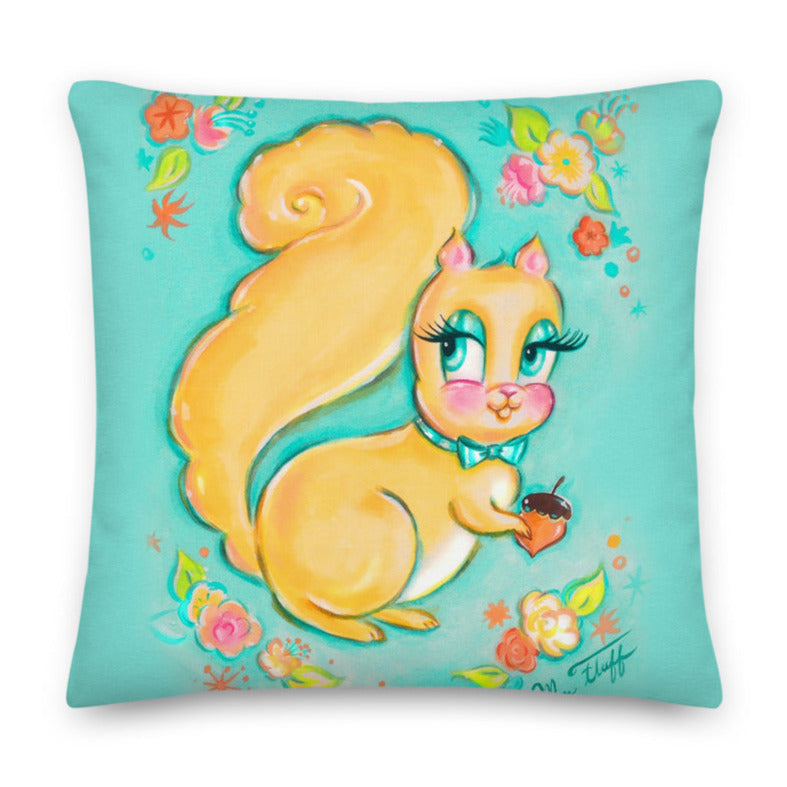 Cute Lemon Yellow Squirrel • Throw Pillow