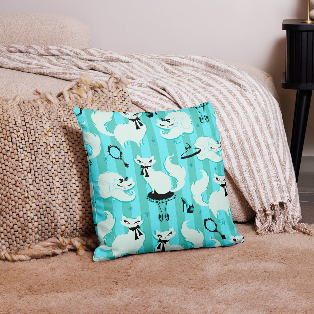 Boudoir Kitties Mint • Decor Pillow