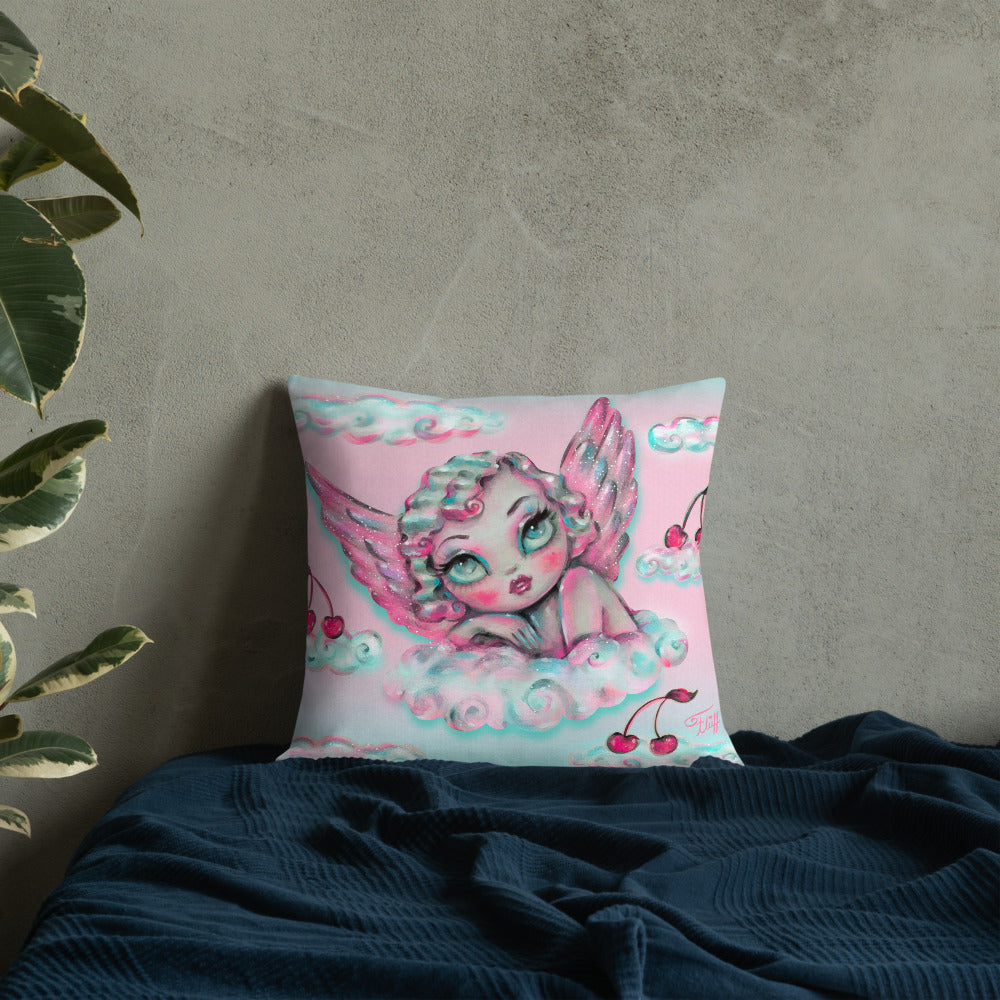 Angel and Devil Cherub • Throw Pillow