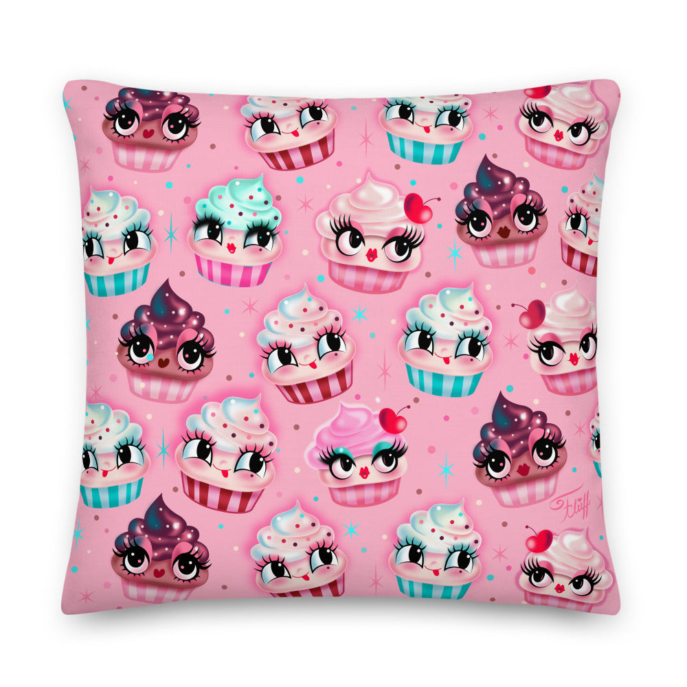 Cute Cupcakes Pink • Throw Pillow