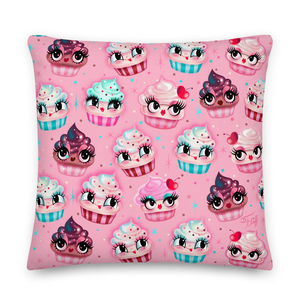 Cute Cupcakes Pink • Throw Pillow