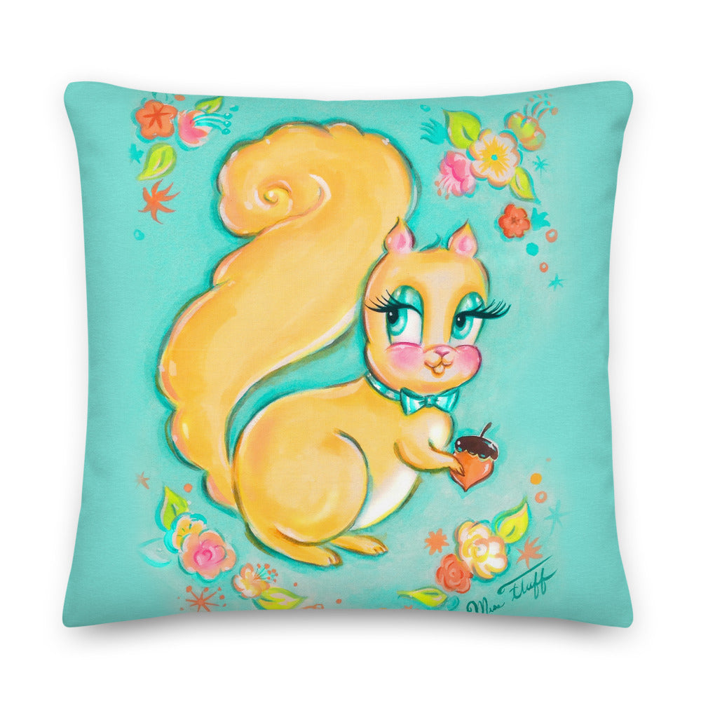 Cute Lemon Yellow Squirrel • Throw Pillow