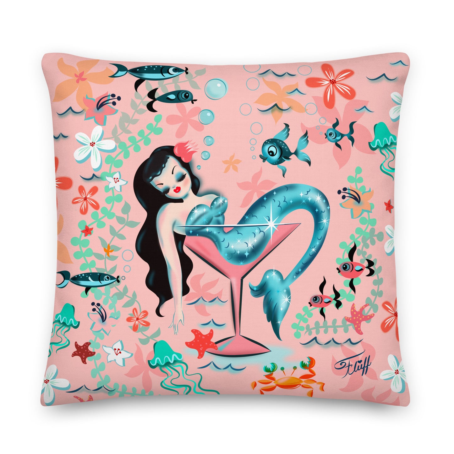 Tipsy Mermaid• Decor Pillow
