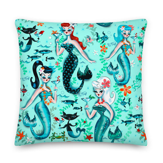 Martini Mermaids • Decor Pillow