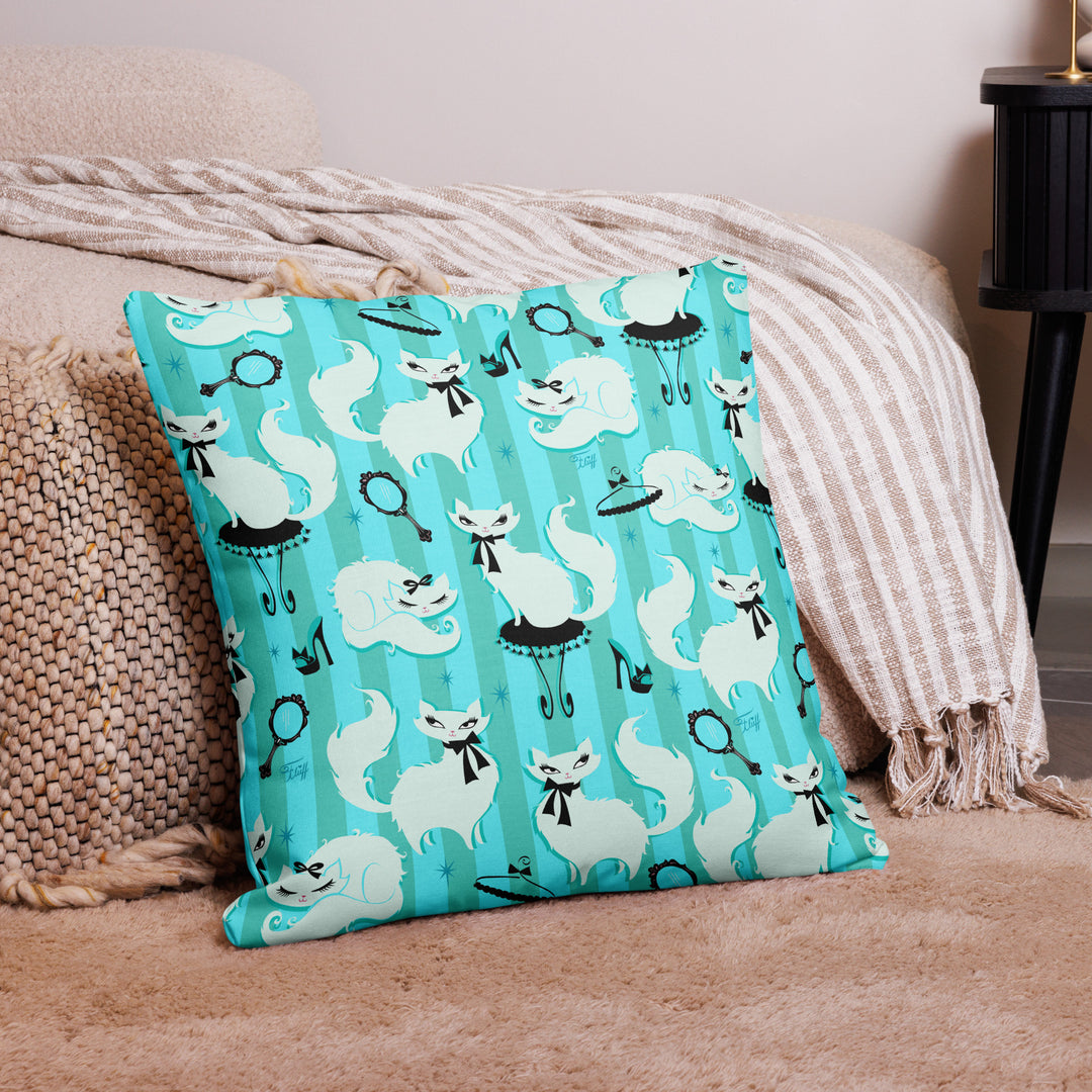 Boudoir Kitties Mint • Decor Pillow