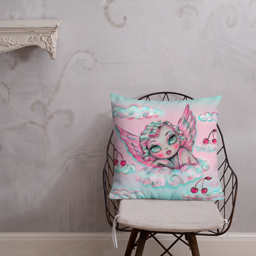 Angel and Devil Cherub • Throw Pillow