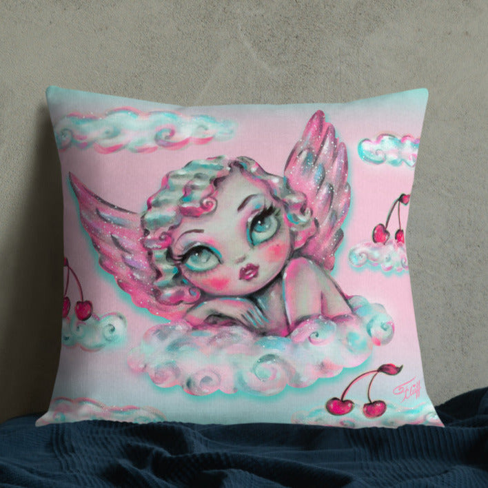 Angel and Devil Cherub • Throw Pillow