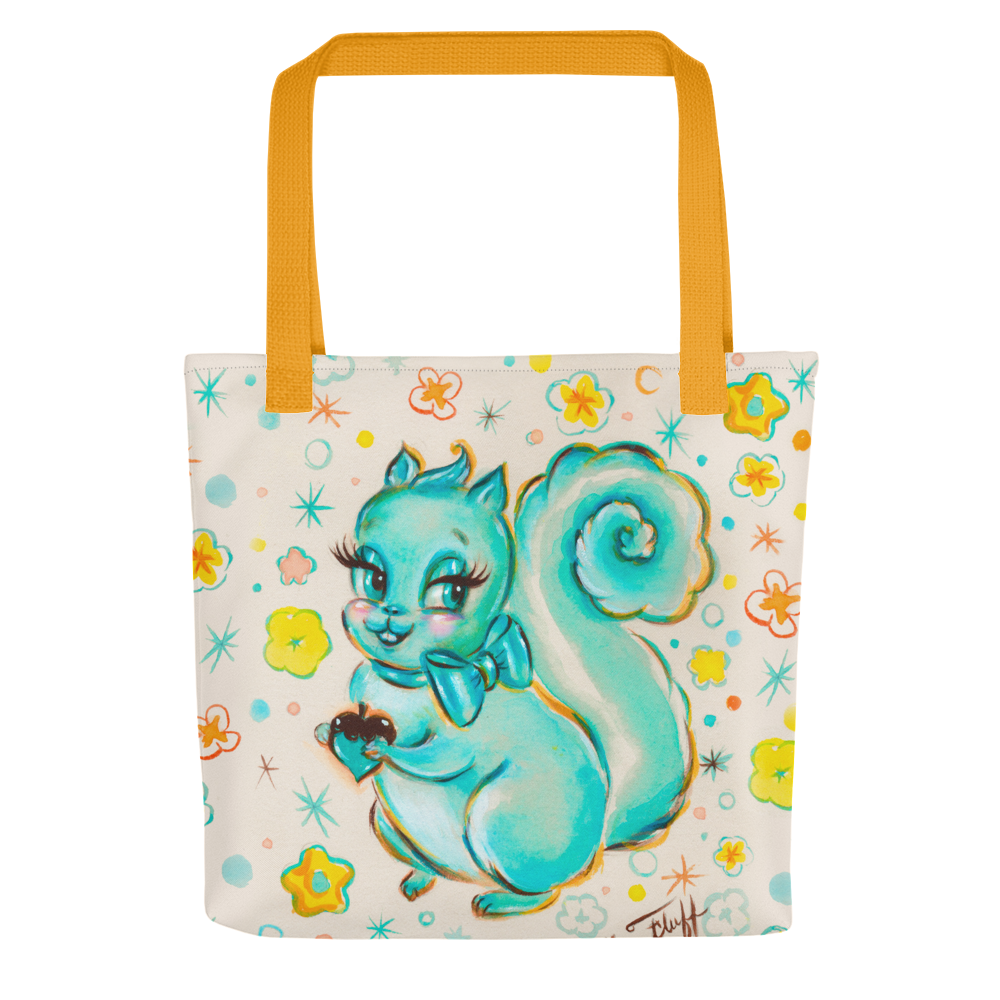 Cute Teal Squirrel • Tote bag