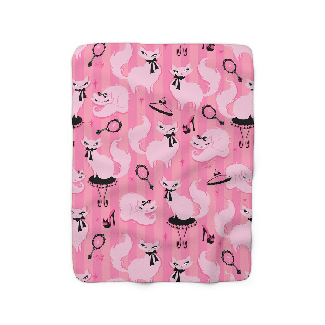 Boudoir Kitties Pink  • Sherpa Fleece Blanket