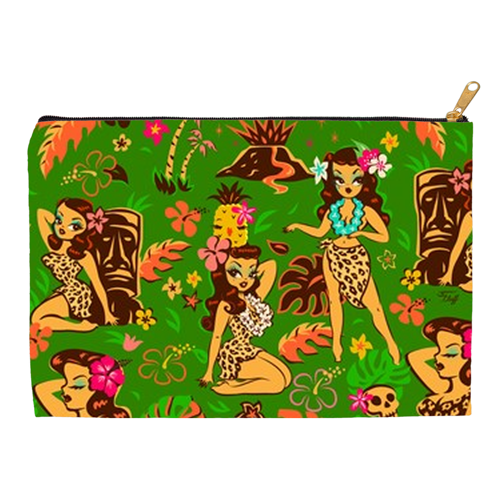 Tiki Temptress on Green • Accessory Pouches