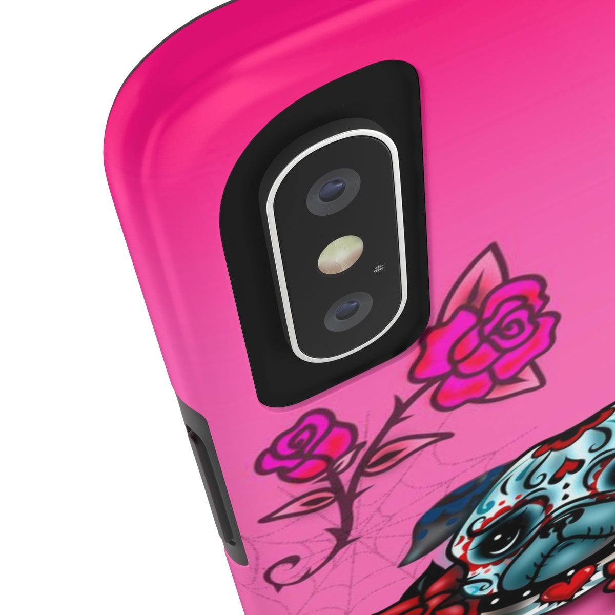 Sugar Skull Pug With Roses • Phone Case