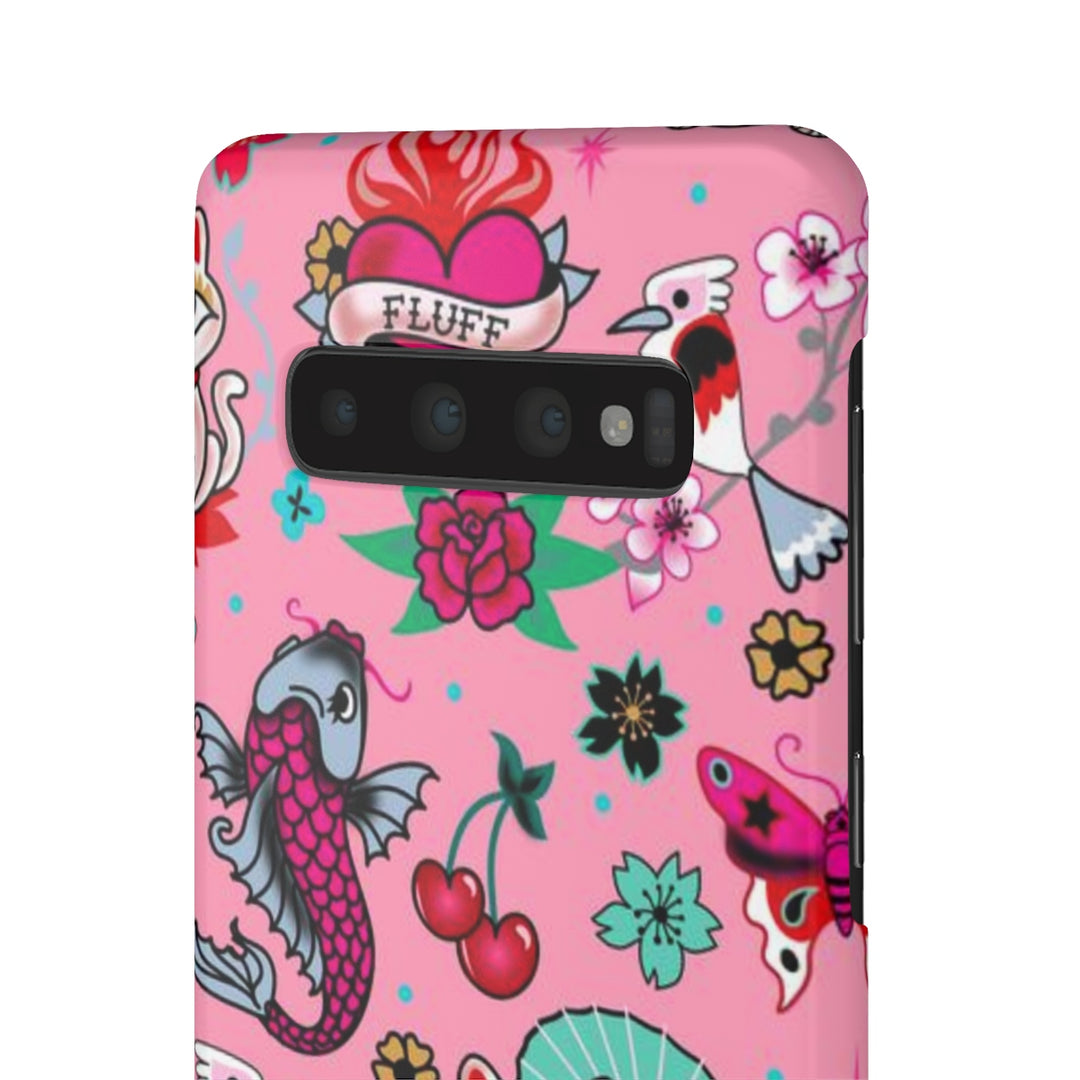 Lucky Kitty on Pink • Phone Case Samsung