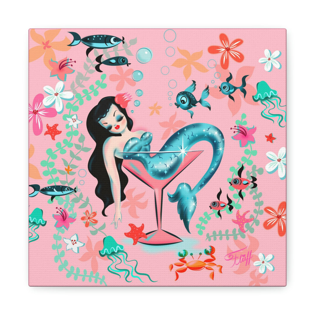 Tipsy Mermaid Peachy Pink • Canvas Gallery Wrap