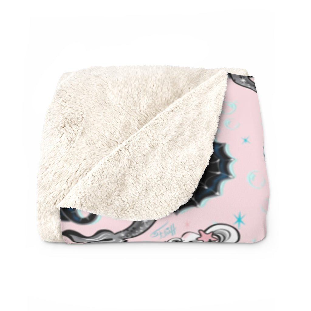 Pearla on Pink • Sherpa Fleece Blanket