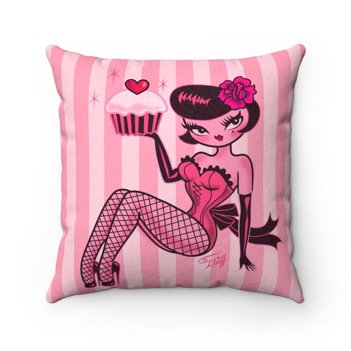 Cupcake Girl • Faux Suede Pillow
