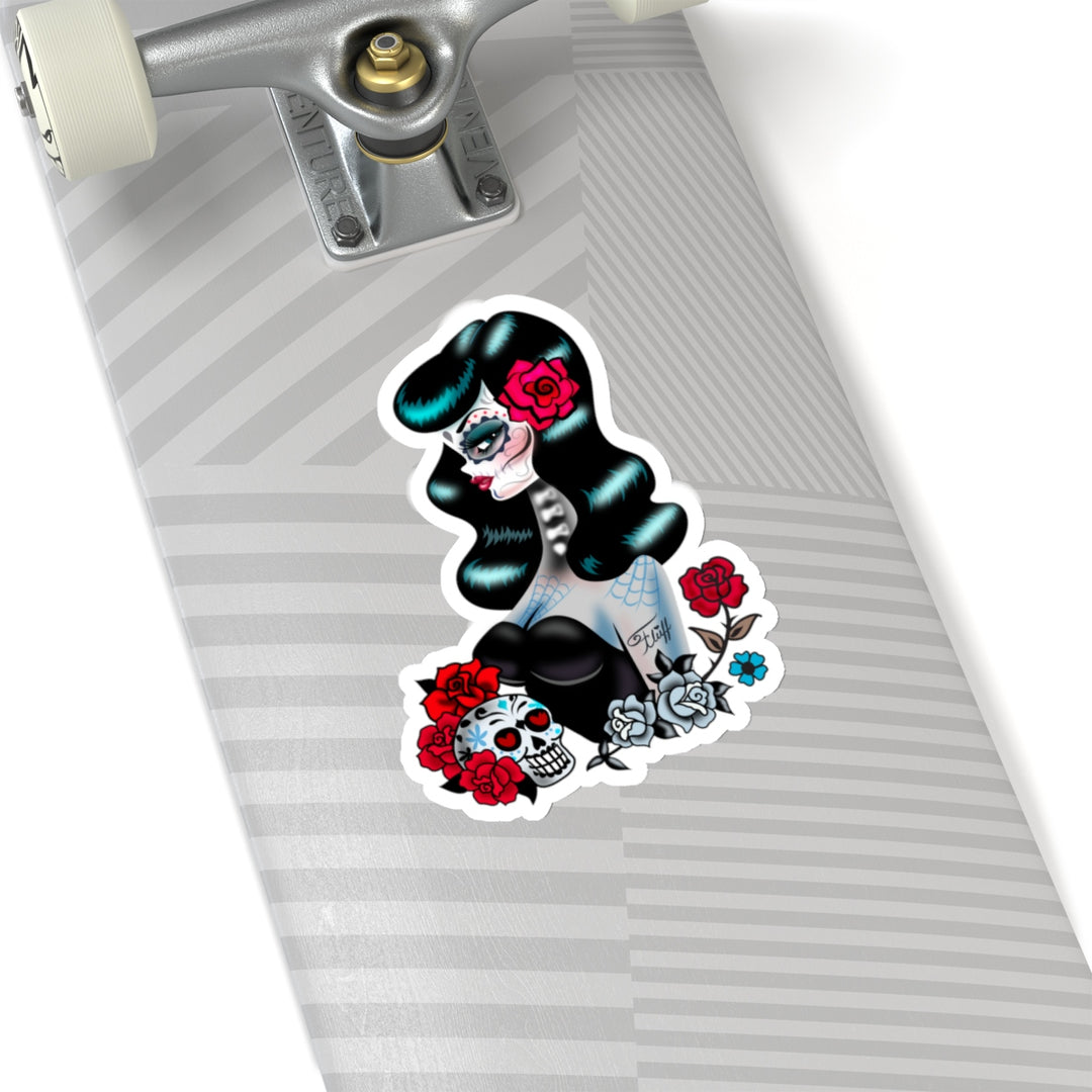 Raven Sugar Skull Girl • Kiss-Cut Sticker