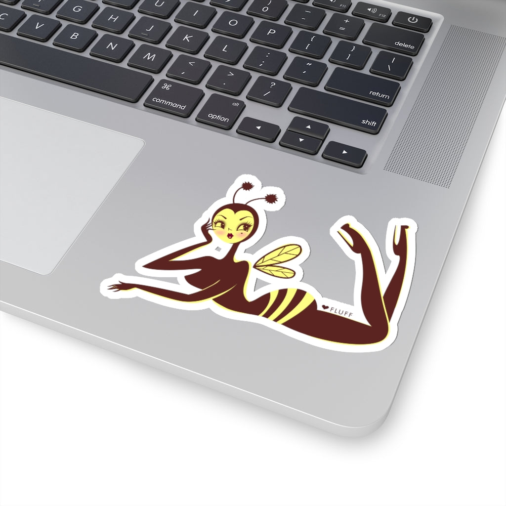 Bee Girl Lounging • Kiss-Cut Sticker