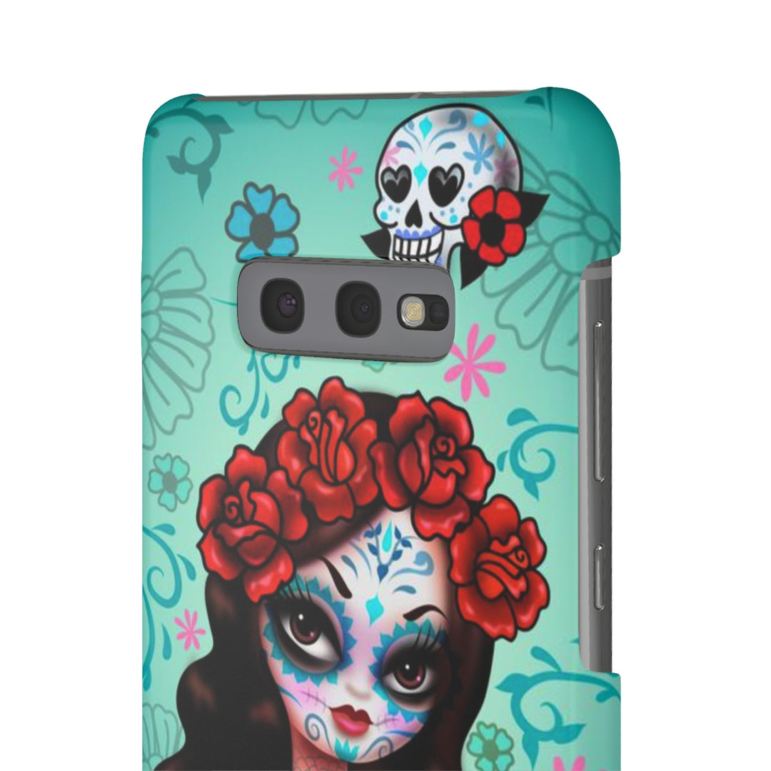 Sugar Skull Girl with Roses • Samsung Galaxy Phone Case