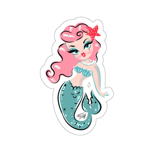 Baby Doll Mermaid with Pink Hair • Kiss-Cut Sticker