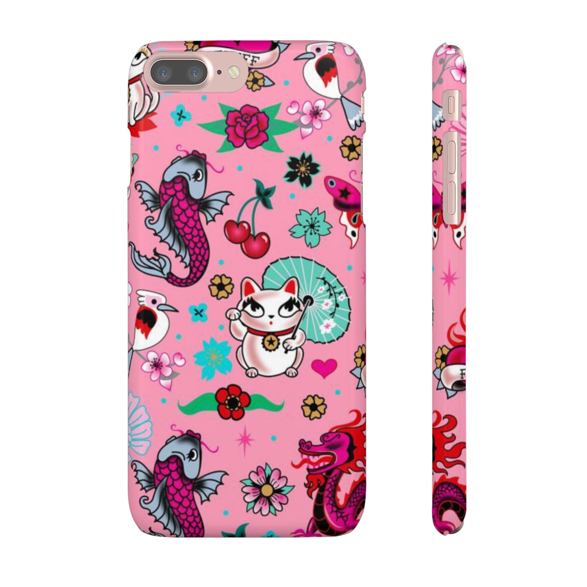 Lucky Kitty on Pink • Phone Case Samsung