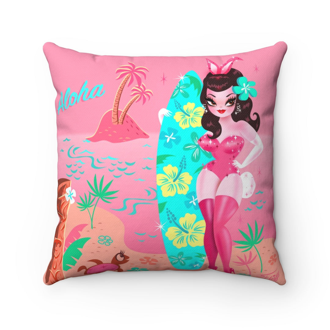 Hawaii Burlesque Festival Beach Bunny • Square Pillow