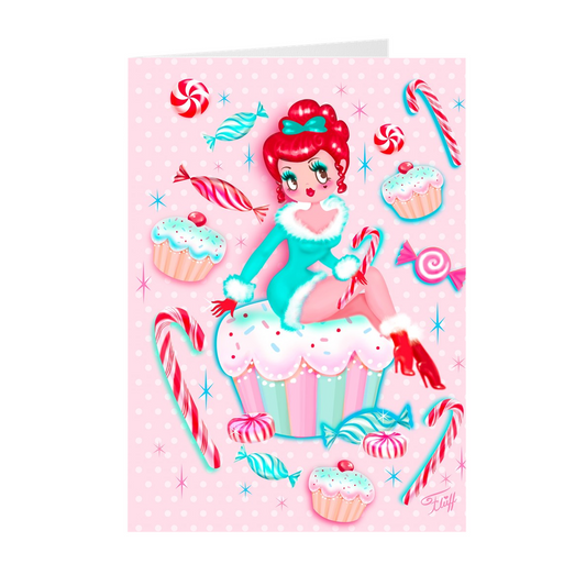 Redhead Holiday Cupcake Girl • Cards Set of 10