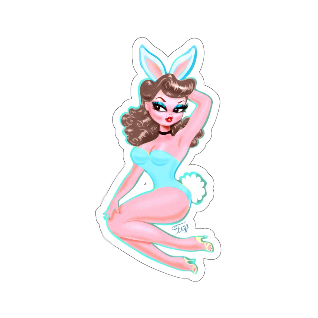 Brunette Bunny Girl • Kiss-Cut Sticker