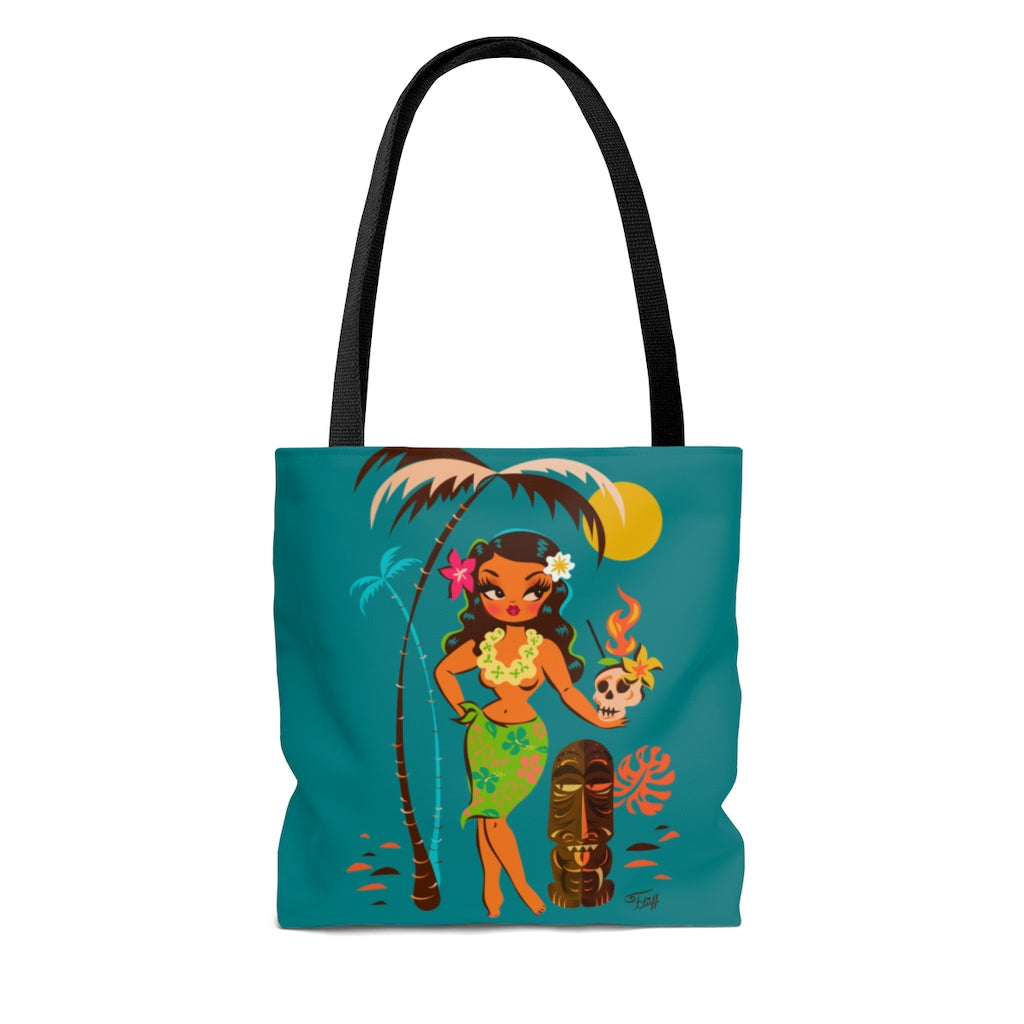 Tiki Temptress • With Skull Mug • Tote Bag