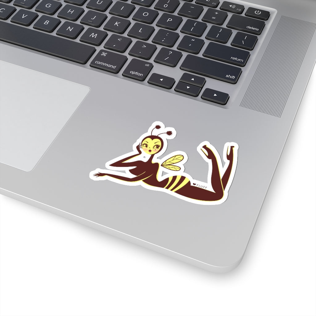 Bee Girl Lounging • Kiss-Cut Sticker