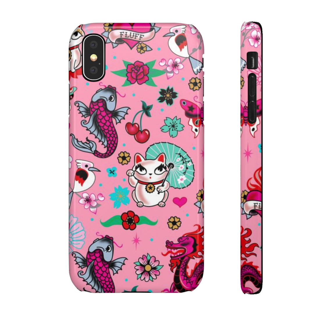 Lucky Kitty on Pink • Phone Case Samsung