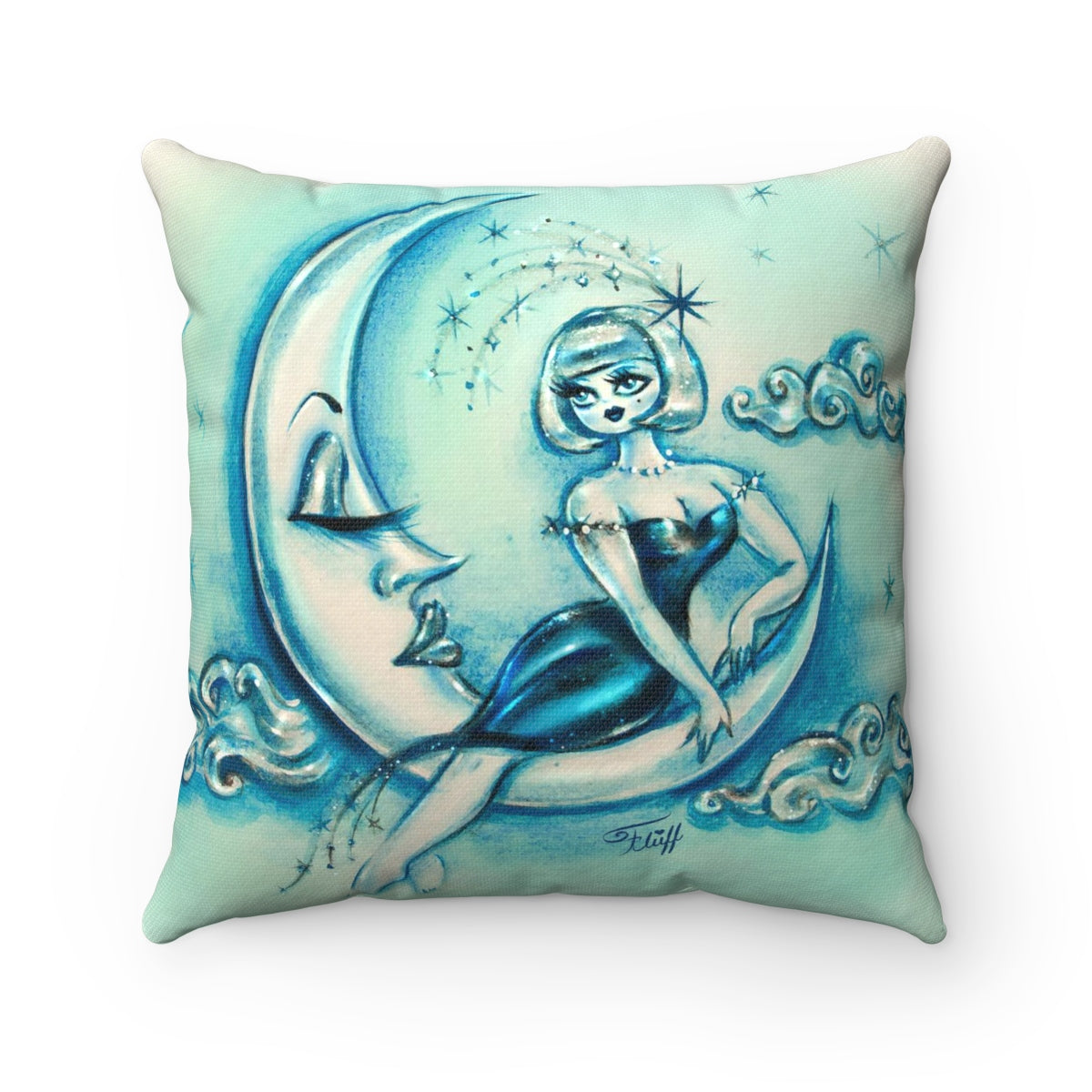 Girl on the Moon • Square Pillow