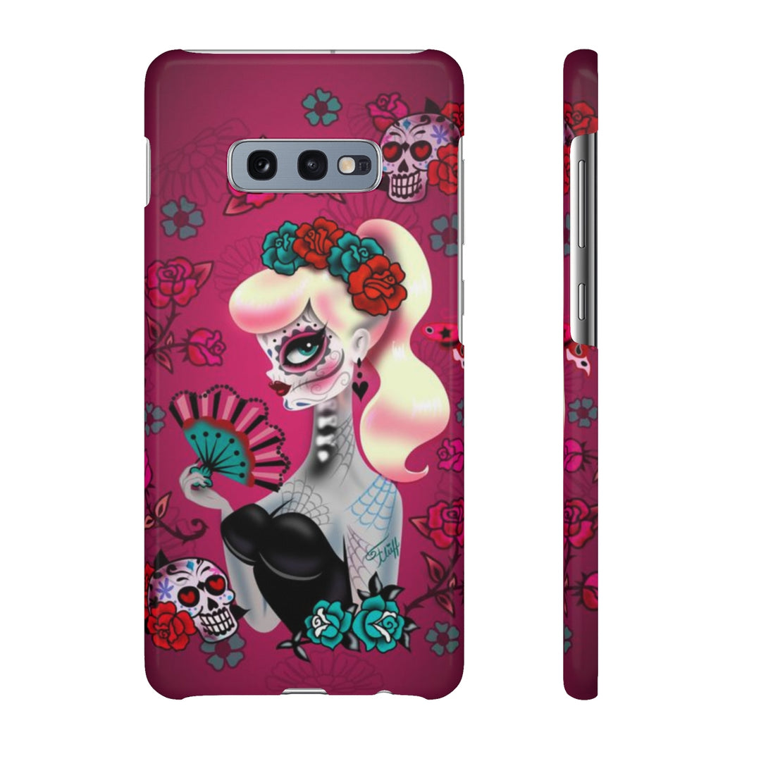 Blonde Sugar Skull Pinup Girl • Samsung Galaxy Phone Case